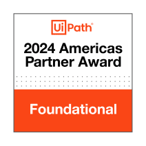 2024 Americas Partner Award badge from UiPath highlighting foundational achievements in automation partnerships