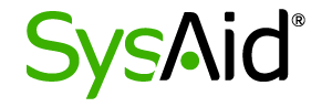 SysAid logo in green and black, representing IT service management solutions in the context of shared services for a manufacturing company.