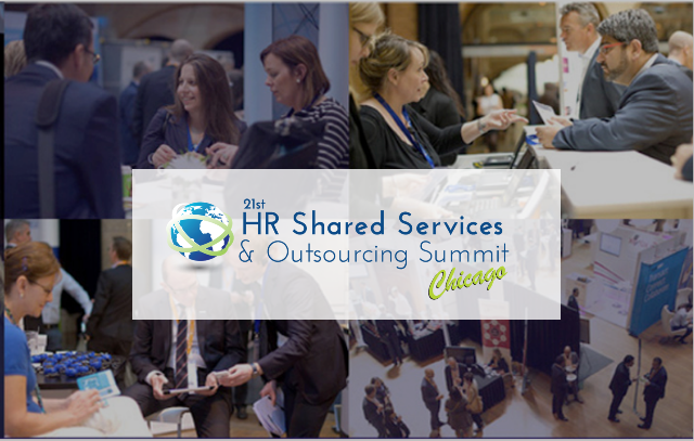 Business professionals networking at an HR Shared Services Summit
