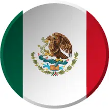 Round Mexico Flag