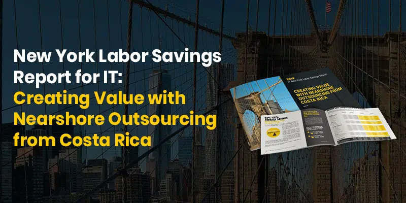 Preview of the NY IT Labor Cost Savings Report with a bridge in the background