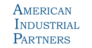 Logo of American Industrial Partners featuring bold text in blue, representing the company's brand identity.