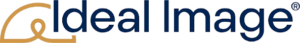 Ideal Image logo featuring a sleek design with gold and navy colors, representing a brand focused on beauty and wellness services.