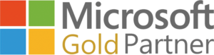 Microsoft Gold Partner logo featuring colored squares representing partnership and expertise in Microsoft services.