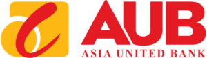 Asia United Bank logo featuring a stylized red letter A and yellow background, representing the financial institution's branding.