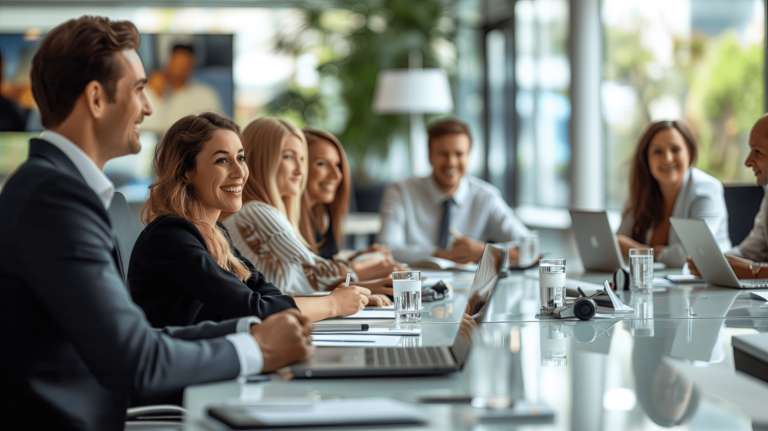HR professionals discussing the benefits of outsourcing to boost efficiency and cut costs