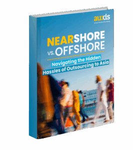 Guide on nearshore vs offshore outsourcing highlighting challenges of outsourcing to Asia