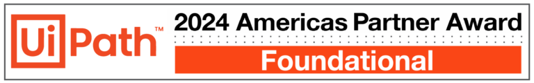 UiPath 2024 Americas Partner Award badge labeled Foundational recognizing partner excellence and foundational contribution to automation success in the Americas region