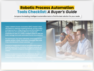 Team collaborating on Robotic Process Automation tools checklist evaluating automation solutions for business needs