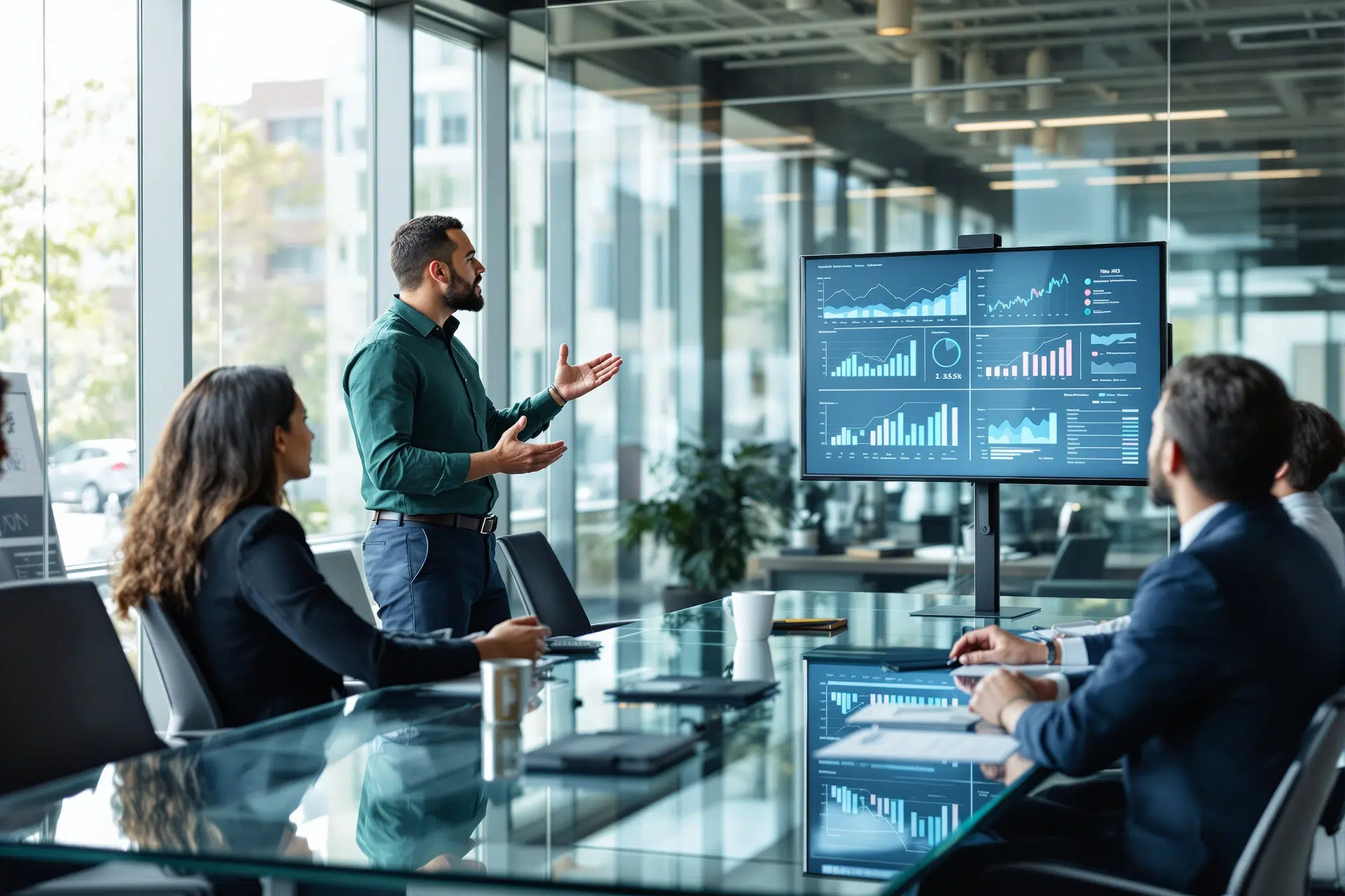 Finance team analyzing forecasting dashboards powered by Agentic AI