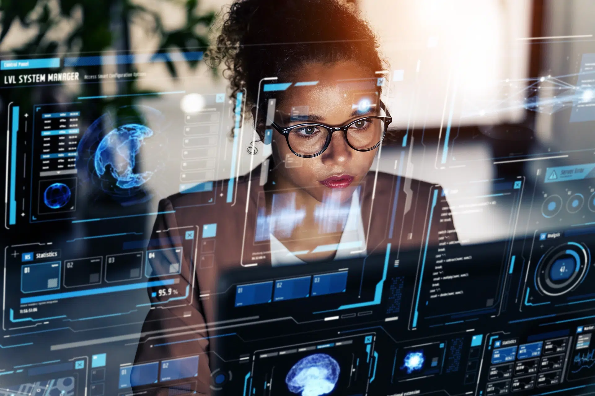 Cybersecurity analyst reviewing system dashboards to measure cybersecurity ROI IT security ROI and performance