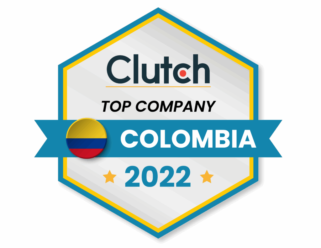 Clutchaposs 2022 badge highlights a top company in Colombia showcasing excellence in service and client satisfaction