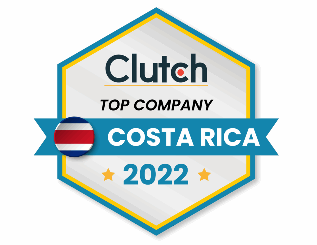 Clutch Top Company badge highlighting excellence in Costa Rica for 2022 showcasing industry recognition and quality