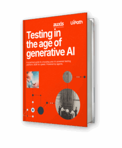 Guide on testing with generative AI featuring vibrant graphics and practical insights for selecting AI powered platforms
