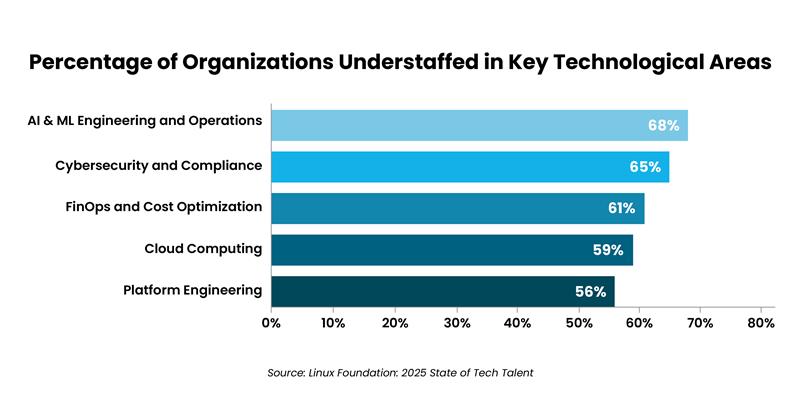 1 3 - Auxis Organizations are notably understaffed in key technological areas with AI ML Engineering leading at 68