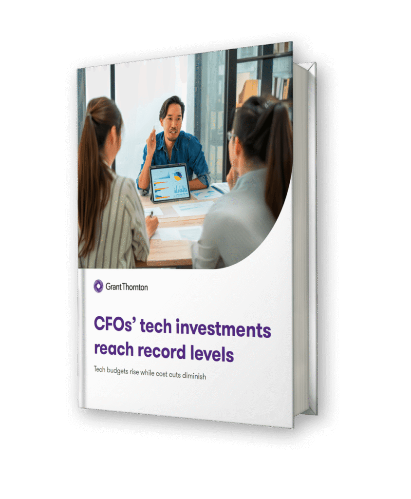 Business meeting discussing rising tech investments highlighting CFOs budget strategies and financial insights