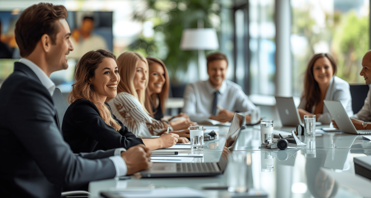 HR professionals discussing the benefits of outsourcing to boost efficiency and cut costs.